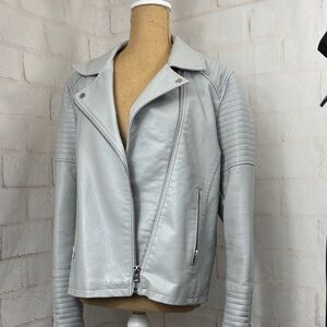 ⬇️ Topshop Faux Leather-Silver Hardware Jacket